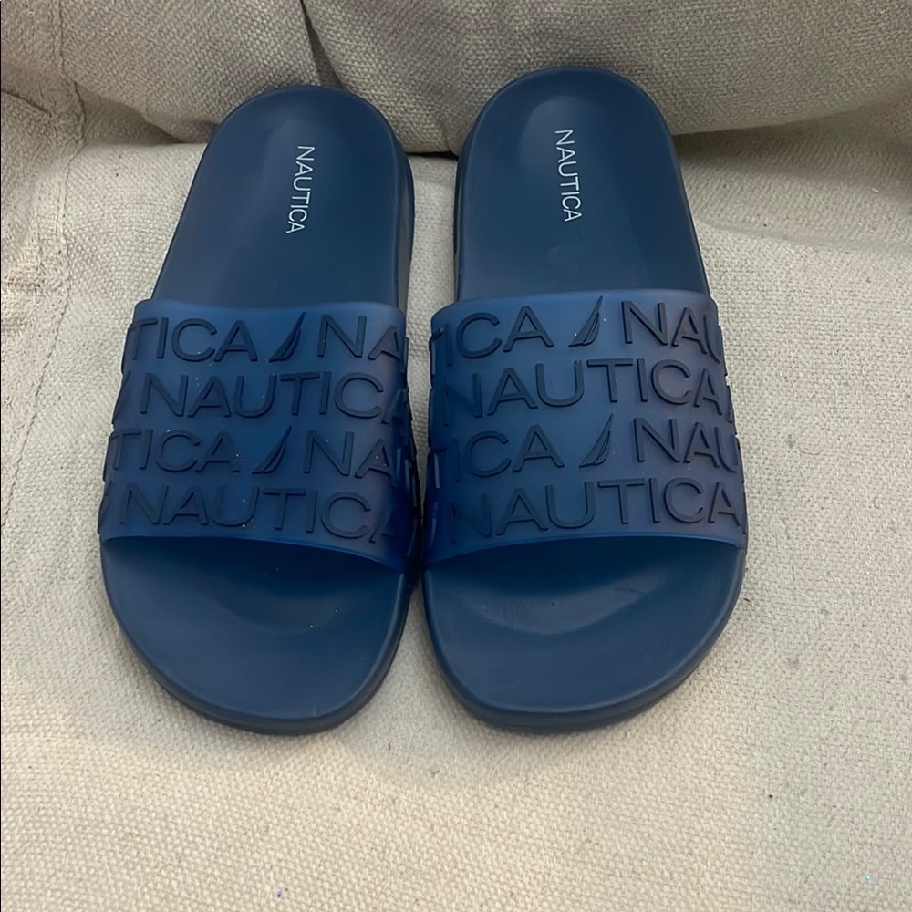 Nautica Navy Slide Sandals